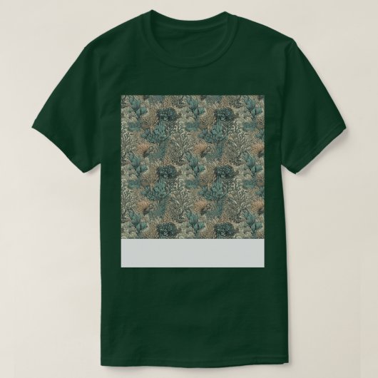 Aquatic Seamless Pattern Unterwasser-Meeresleben T-Shirt (Design vorne)