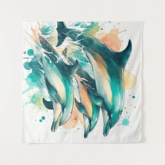 Aquatic Symphony Wandteppich (Vorderseite (Horizontal))