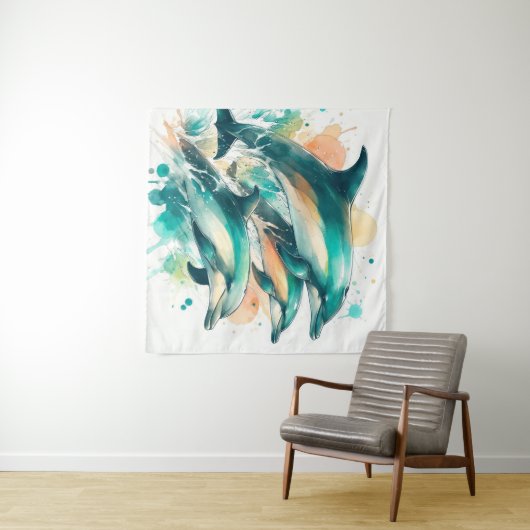 Aquatic Symphony Wandteppich (Beispiel (Horizontal))