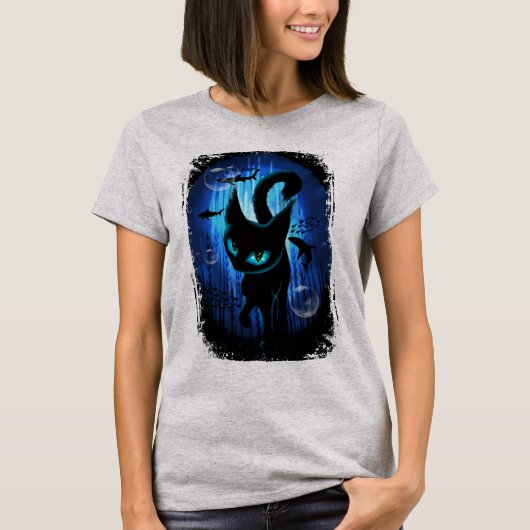 Aquaticat - surreale Katze im T - Shirt Fantasy Oc (Vorderseite)