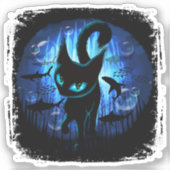 Aquaticat - surreale Katze im Tiefsee Aufkleber (Vorderseite)