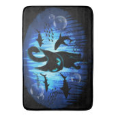 Aquaticat - surreale Katze im Tiefsee Badematte (Vorderseite Vertikal)