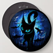 Aquaticat - surreale Katze im Tiefsee Button (Vorne & Hinten)