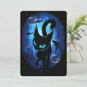 Aquaticat - surreale Katze im Tiefsee Einladung (Stehend Vorderseite)