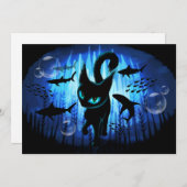 Aquaticat - surreale Katze im Tiefsee Einladung (Vorne/Hinten)