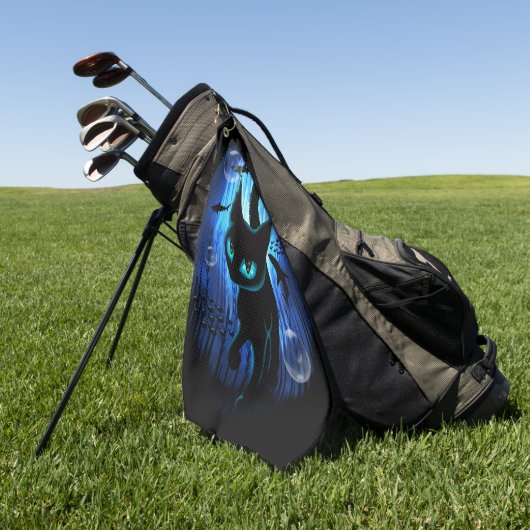 Aquaticat - surreale Katze im Tiefsee Golfhandtuch (Gras)