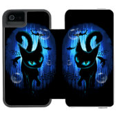 Aquaticat - surreale Katze im Tiefsee Incipio iPhone Geldbeutel-Hülle (Folio Geöffnet)