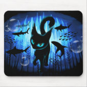 Aquaticat - surreale Katze im Tiefsee Mousepad (Vorne)