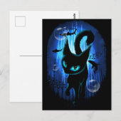 Aquaticat - surreale Katze im Tiefsee Postkarte (Vorne/Hinten)