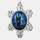 Aquaticat - surreale Katze im Tiefsee Schneeflocken Zinn-Ornament (Rechts)