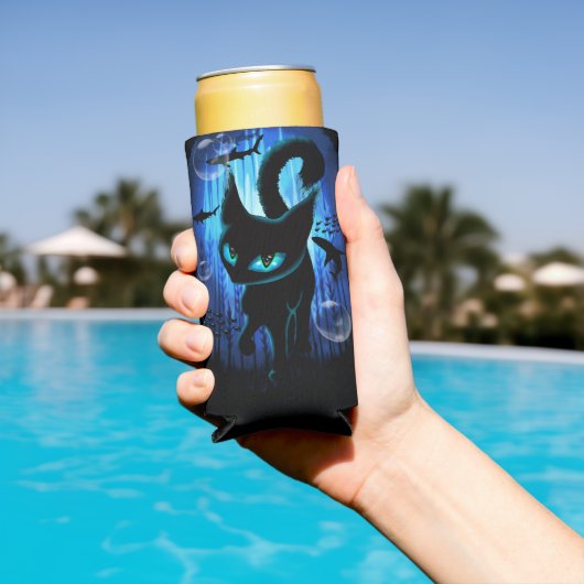 Aquaticat - surreale Katze im Tiefsee Selters Dosenkühler (In Situ Pool)