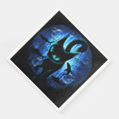 Aquaticat - surreale Katze im Tiefsee Serviette (Ecke)