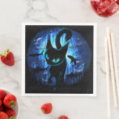 Aquaticat - surreale Katze im Tiefsee Serviette (Beispiel)