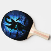 Aquaticat - surreale Katze im Tiefsee Tischtennis Schläger (Seitenansicht)