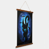Aquaticat - surreale Katze im Tiefsee Wandteppich Mit Holzrahmen (Gewinkelt)