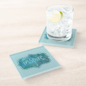 Aquatische Blues Inspiriere Untersetzer (Schrägansicht)