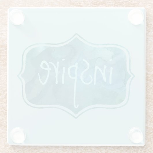 Aquatische Blues Inspiriere Untersetzer (Rückseite)