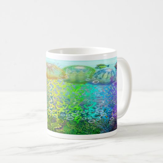 Aquatische Fantasie Kaffeetasse (VorderseiteRechts)