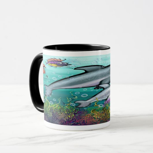Aquatische Fantasie Tasse (Vorderseite Links)