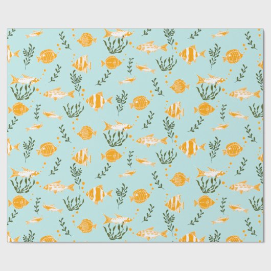 Aquatische Fische Geschenkpapier (Flach)