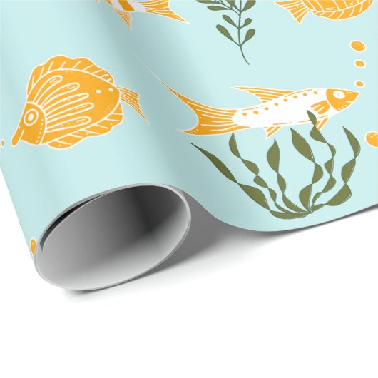 Aquatische Fische Geschenkpapier (Rolleneckpunkt)