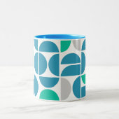 Aquatische Fliesen aus der Mitte des Jahrhunderts Zweifarbige Tasse (Mittel)