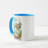 Aquatische Freundschaft: Frosch mit Fisch im Wasse Tasse (Vorderseite Links)