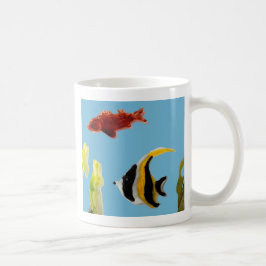 Aquatische Malerei Angel Fisch Blaues Meer Kaffeetasse