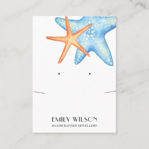 AQUATISCHE STAR FISH NEKLACE EARRING DISPLAD CARD VISITENKARTE