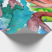 Aquatisches Set. Rotes Meer und exotische Fische i Geschenkpapier (Ecke)