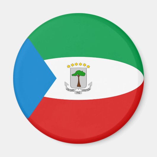 Äquatoriale Guinea Fisheye Flag Magnet (Vorne)