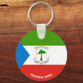 Äquatoriale Guinea Flag Charming Patriotic Schlüsselanhänger (Vorderseite)