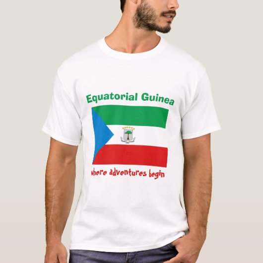 Äquatoriale Guinea-Flagge + Karte + Text-T - Shirt (Vorderseite)
