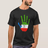 Äquatoriale Guinea Flaggen Hand Malabo Äquatorialg T-Shirt (Vorderseite)