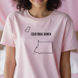 Äquatoriale Guinea Länderkarte Kontur Form Grenze T-Shirt