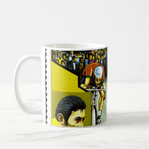 Äquatoriale Guinea Radfahrer Historische Briefmark Kaffeetasse