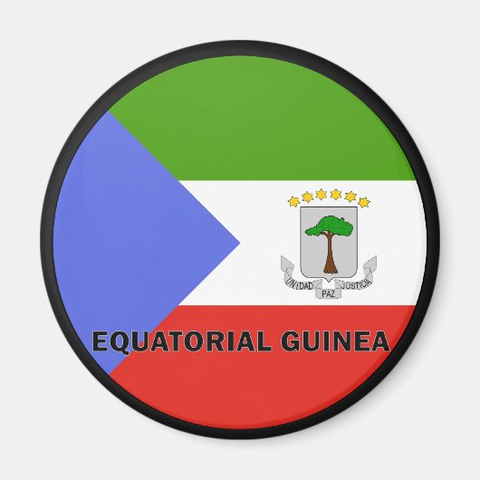 Äquatoriale Guinea Roundel-Qualitätsflagge Magnet (Vorne)
