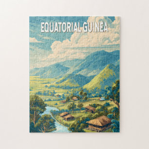 Äquatorialguinea Illustration Reise Kunst Vintage Puzzle