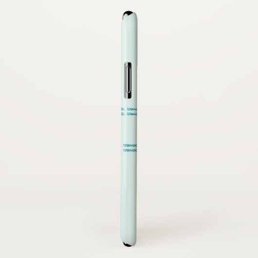 AquaTurquoise Glitzer Streifen Personalisiert Case-Mate iPhone Hülle (Hinten/Rechts)