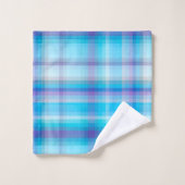 AquaTurquoise Schachbrettmuster Set für Badehandtu (Waschlappen)