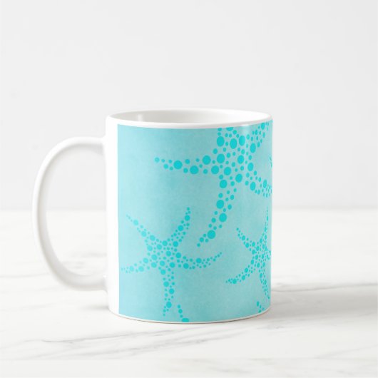 Aquaund Türkisstarfish-Entwurf Kaffeetasse (Links)