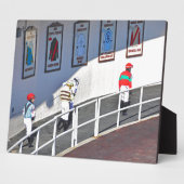 Aqueducts Top Jockeys auf dem Weg zum Paddock Fotoplatte (Seite)