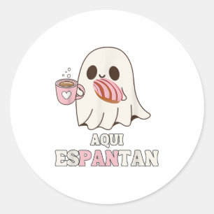 Aqui Espantan - Funny Spanish Halloween Mexican Pa Runder Aufkleber