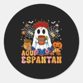 Aqui Espantan Mexican Ghost Halloween Soky Conchas Runder Aufkleber (Vorderseite)
