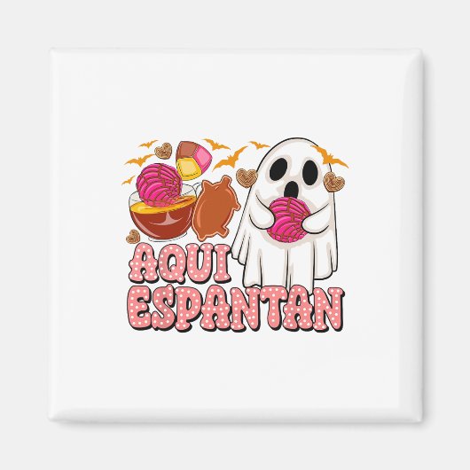 Aqui Espantan Niedlich Ghost Spanisch Halloween Sp Magnet (Vorne)