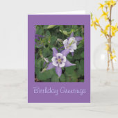 Aquilegia - Blume Columbine Birthday Card Karte (Gelbe Blume)