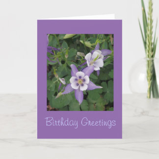 Aquilegia - Blume Columbine Birthday Card Karte