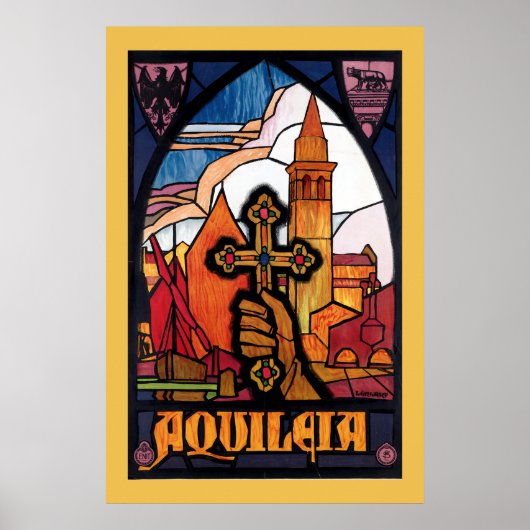 Aquileia Vintages Italienisches Reiseplakat Poster (Vorne)