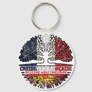 Aquitaine Aquitanian France Tree Roots Flag Schlüsselanhänger