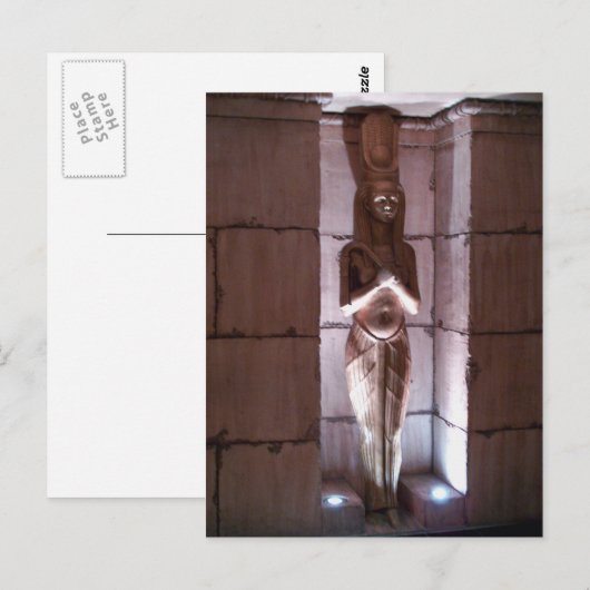 Äqyptische Statue Postkarte (Vorne/Hinten)